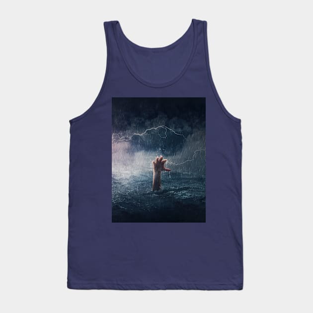 hand sinking in the ocean Tank Top by psychoshadow